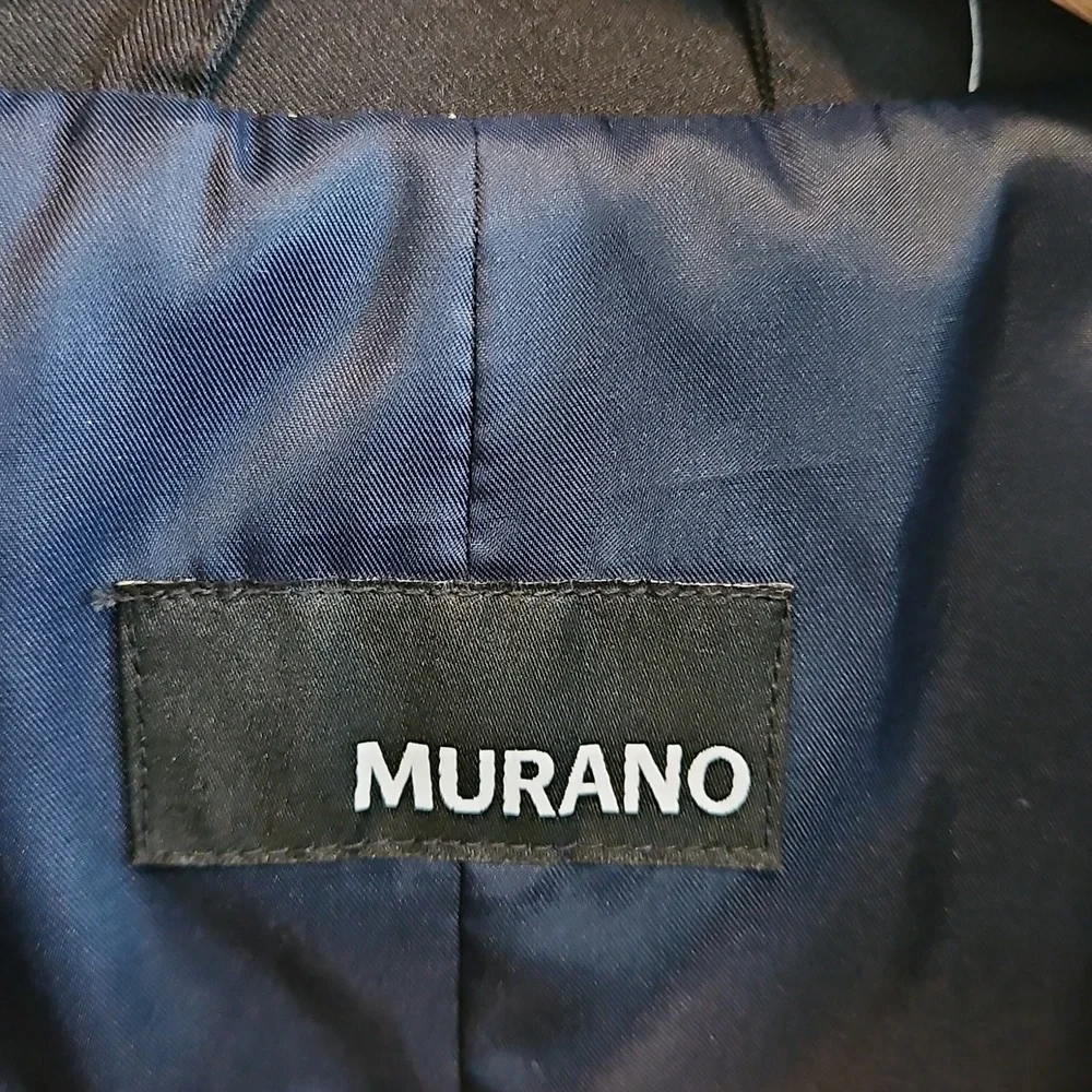 Murano Mens Black Zip Up Jacket, Size XL, Minimalistic
